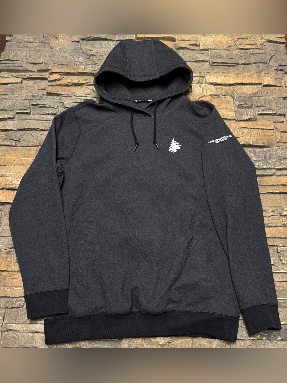 Lake Winnipesaukee Golf Club Hoodie Sweatshirt Mens XL Gray Casual Active Nice